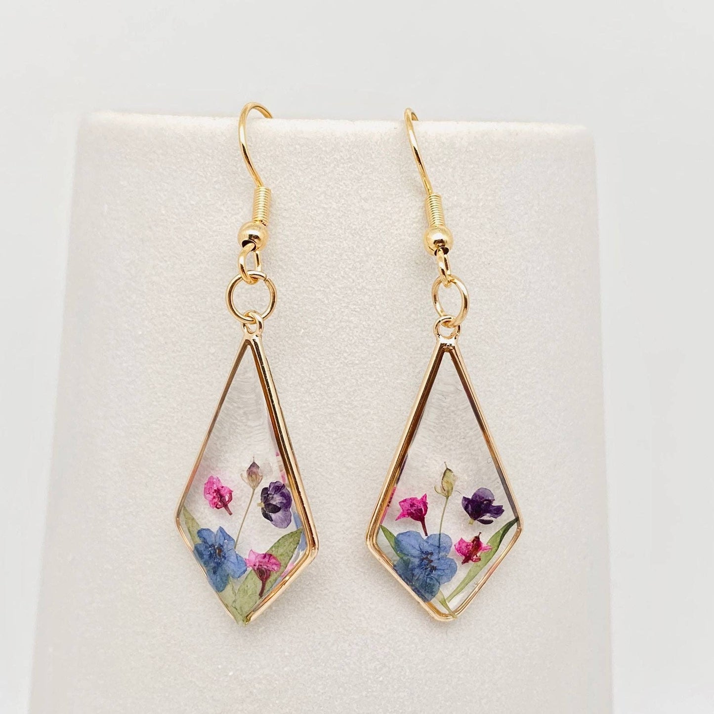 Forget-me-not & Baby's Breath Drie Flowers Earrings - PDF