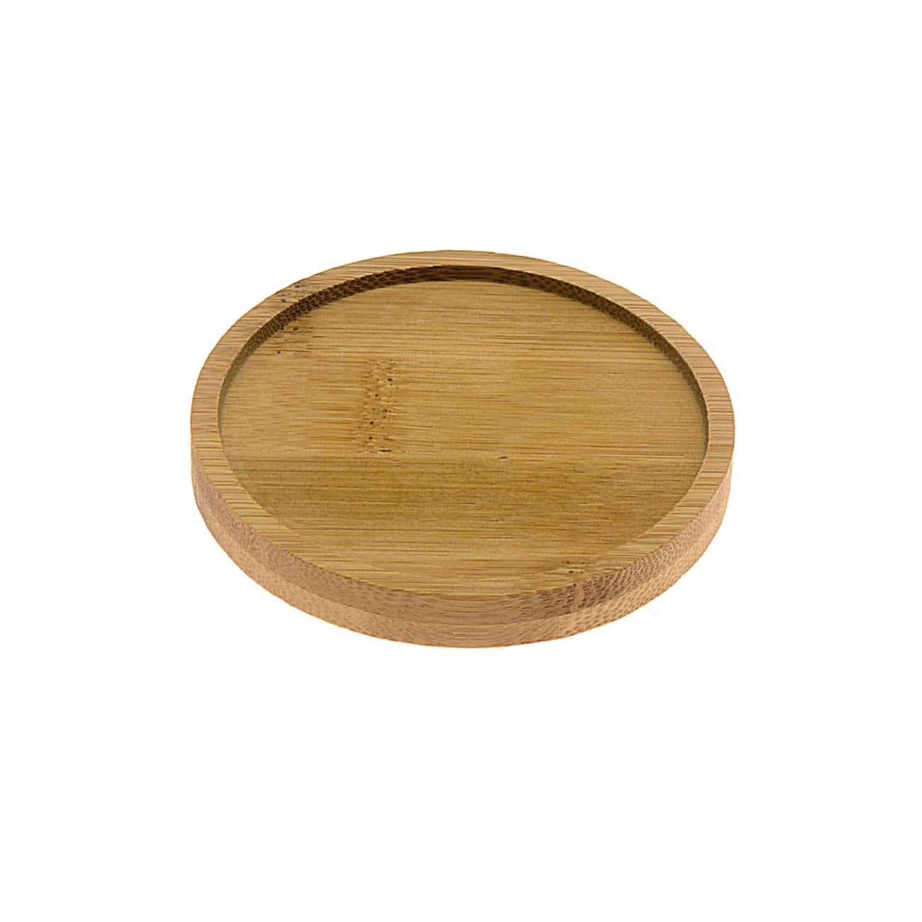 Pink Salmon Ceramic Planter with Bamboo Saucer | 3.5" Round