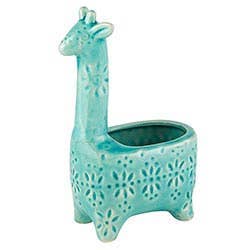 Lake Blue Giraffe Planter Lrg