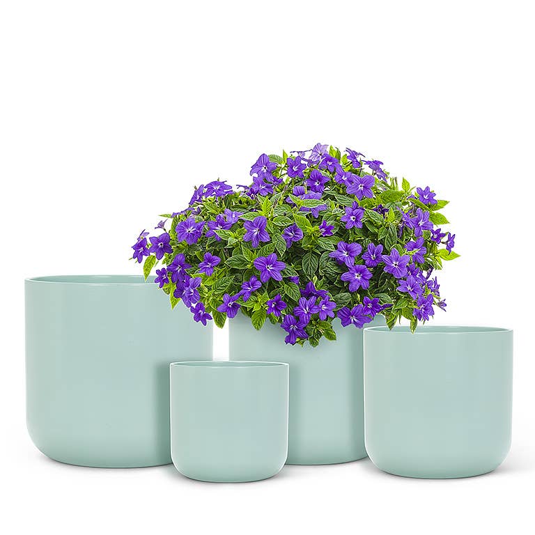 2Xlg Classic Planter-Mint-9"H-4099