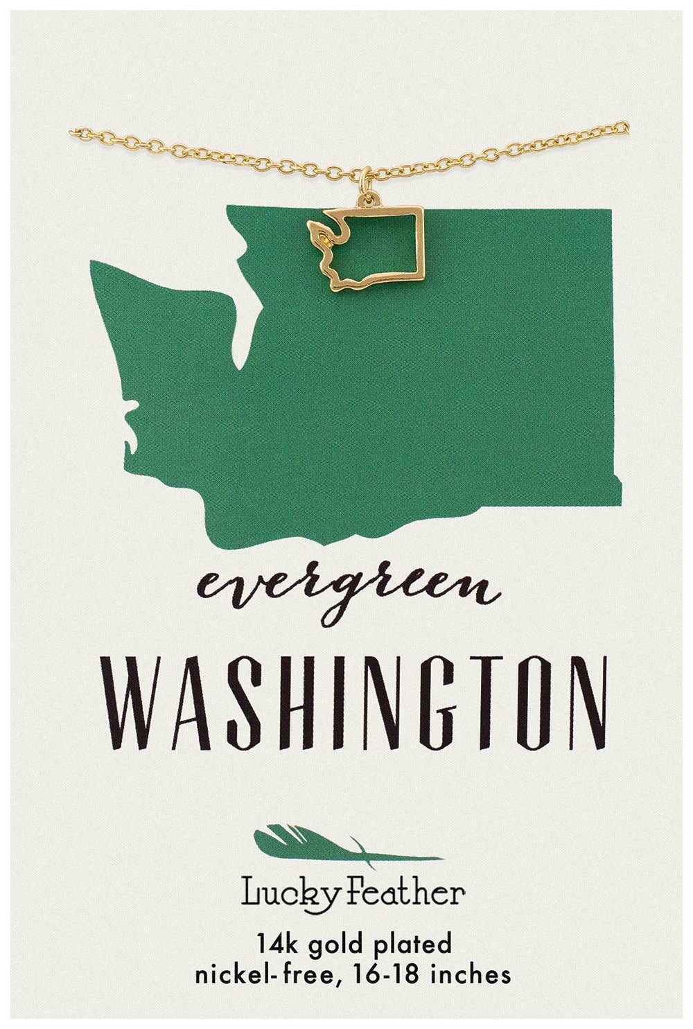 State Necklace - Gold - WASHINGTON