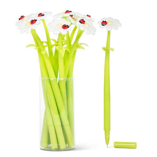 Wobbly Daisy Pen with Ladybug-9"H