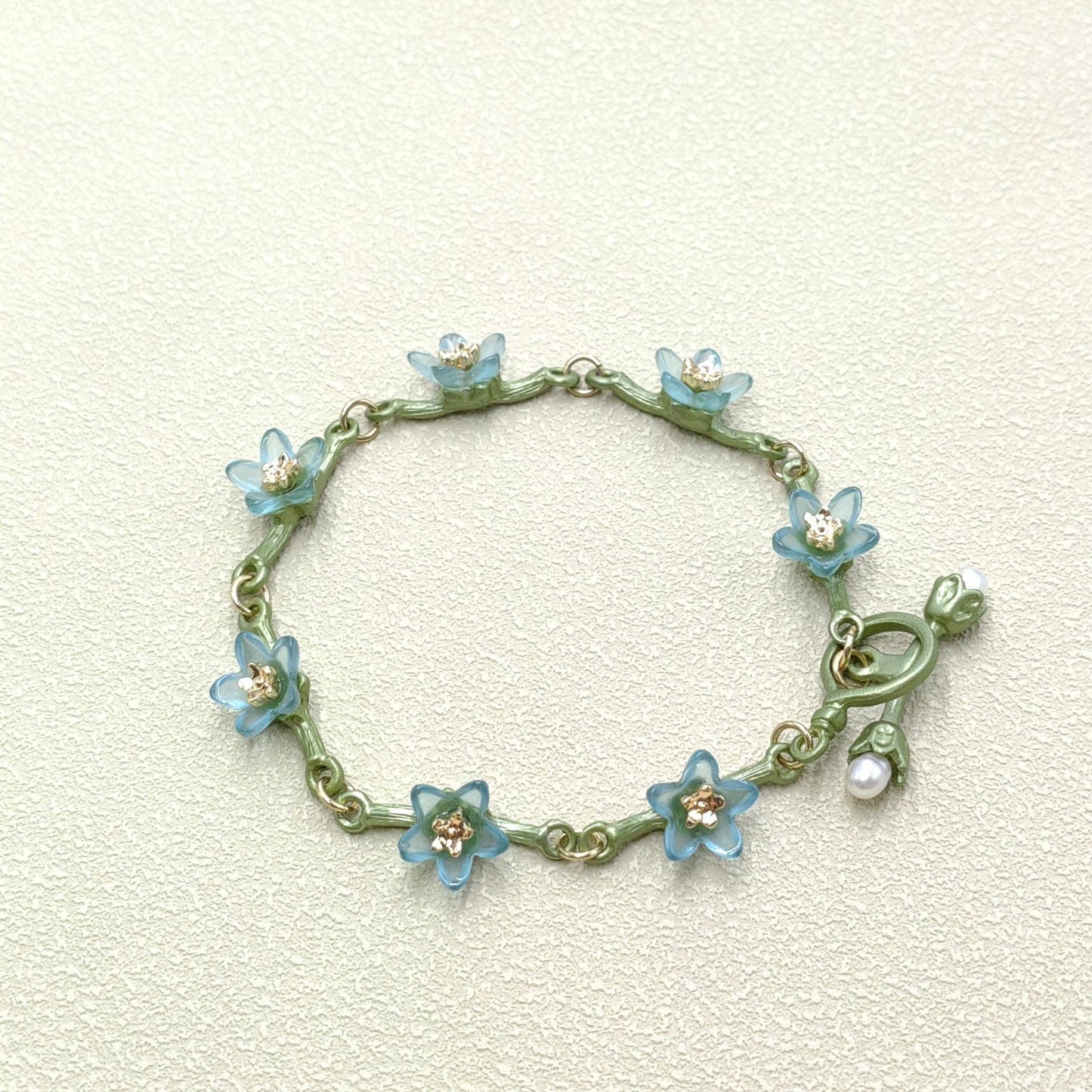 Vintage Forget-me-not Flower Linked Bracelet