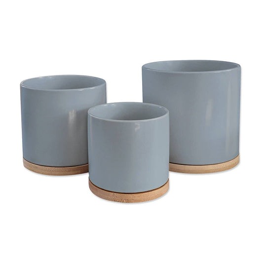 Gray Ceramic Planter Set | Small, Medium, Large