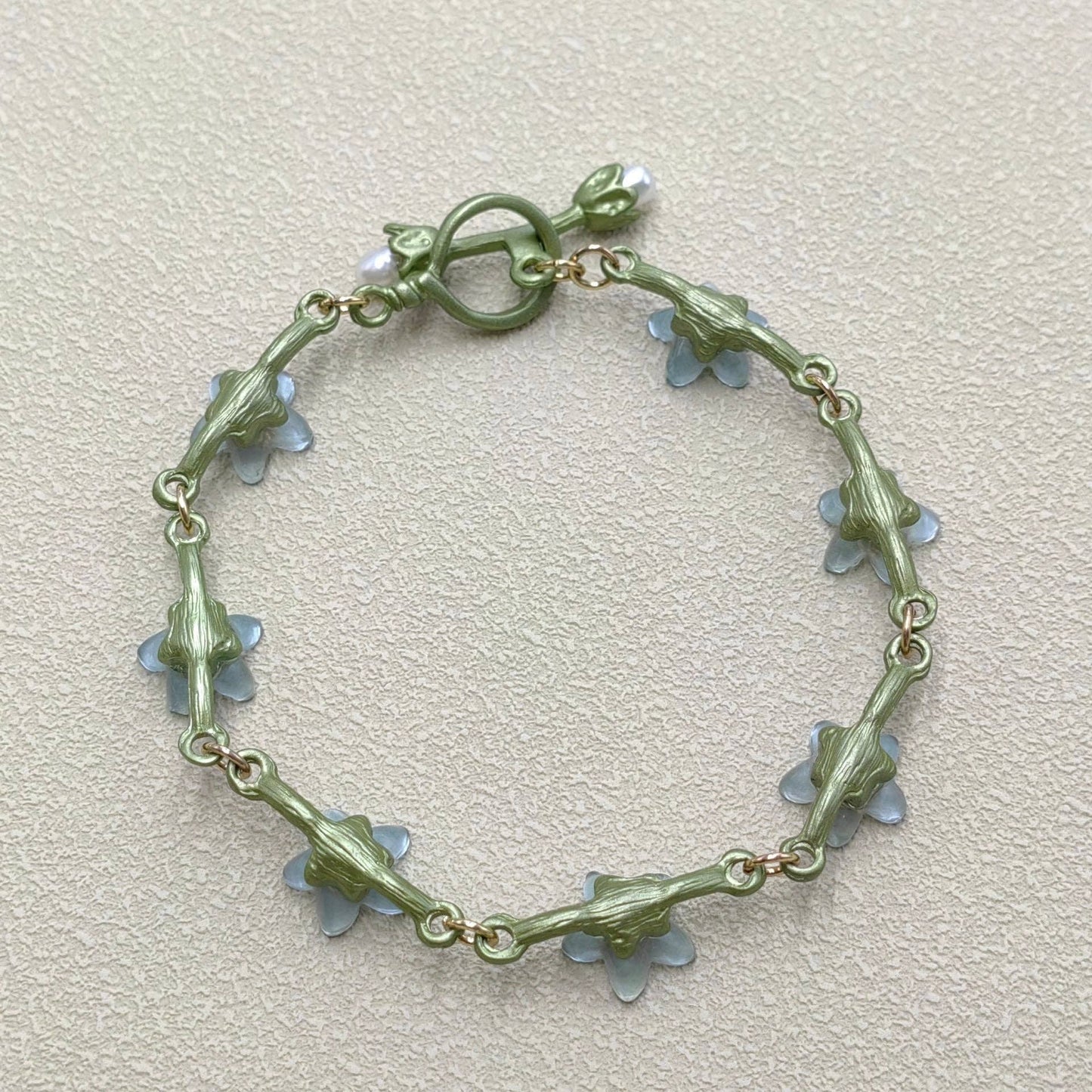 Vintage Forget-me-not Flower Linked Bracelet