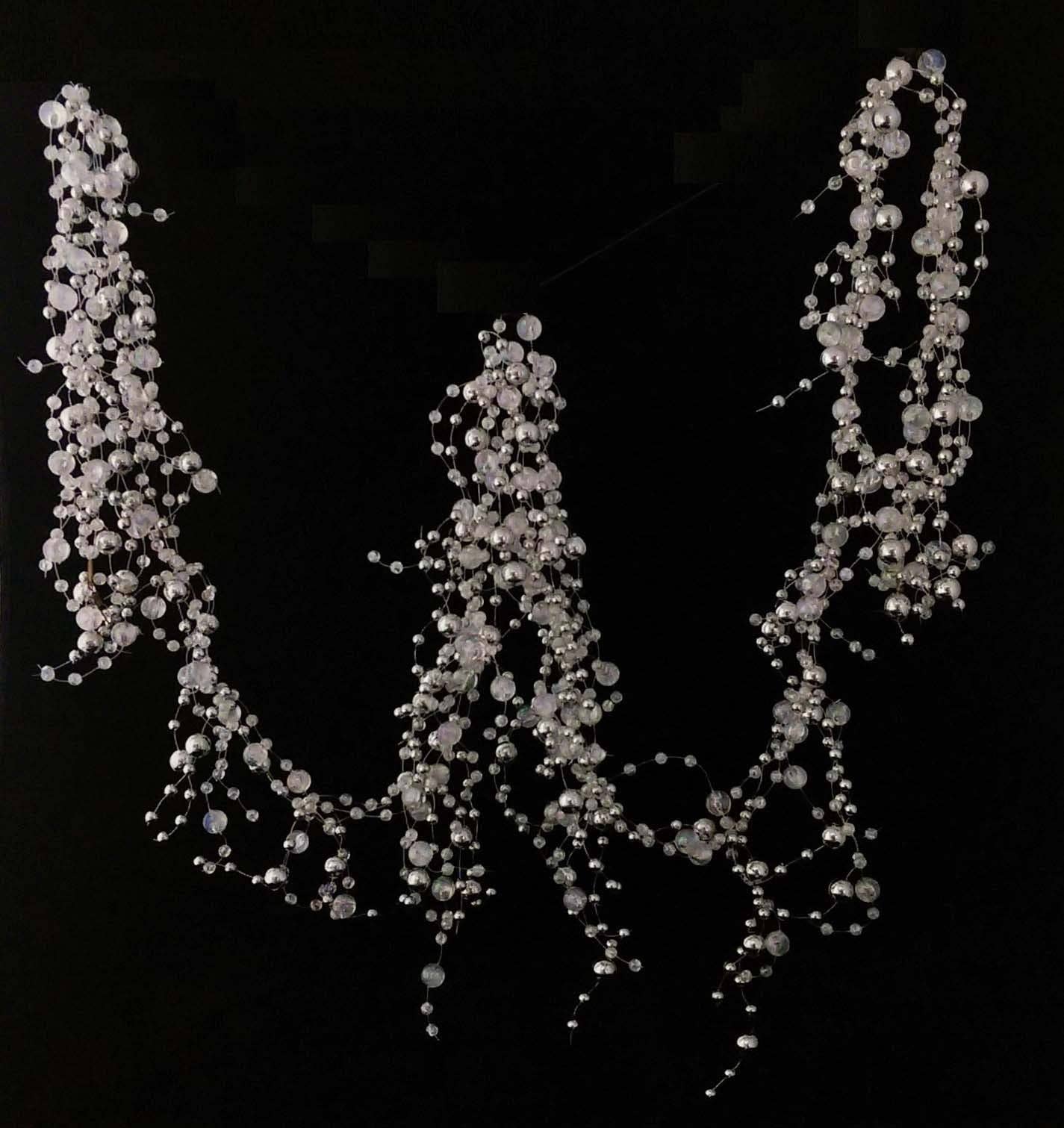 6' Iridescent Silver Loose Bead Garland